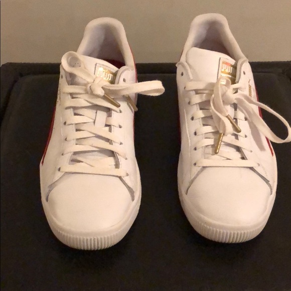 Puma “Clyde’s” Size 10, Red and White - Picture 3 of 4